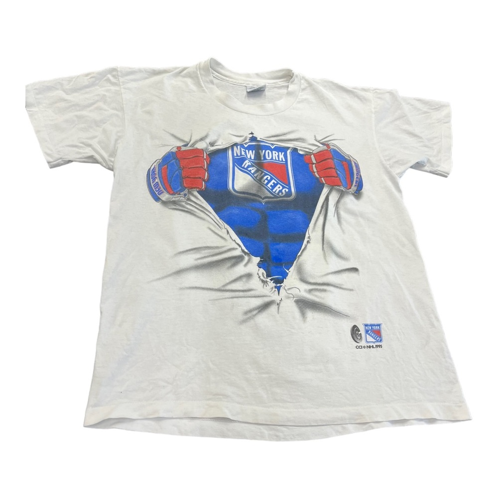 Vintage 90s New York Rangers Breakthrough Tee, College Concepts, Unisex, Size L